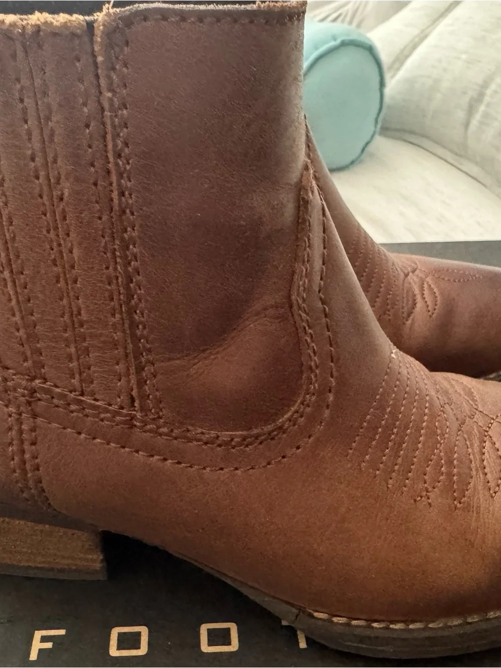Harley-Davidson Brown Leather Ankle Booties with Western Stitching